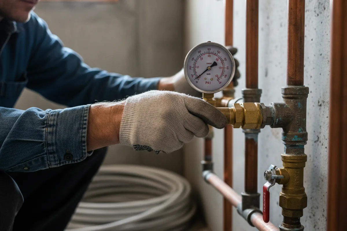 Pressure testing a repaired line during Water Line Repair in Lugoff